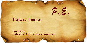Petes Emese névjegykártya