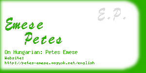 emese petes business card